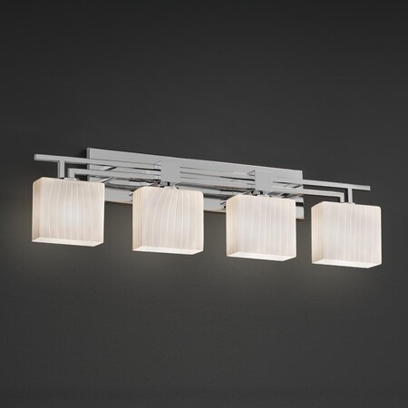 Justice Design Group Aero 4-Light Bath Bar FSN-8704-55-RBON-CROM